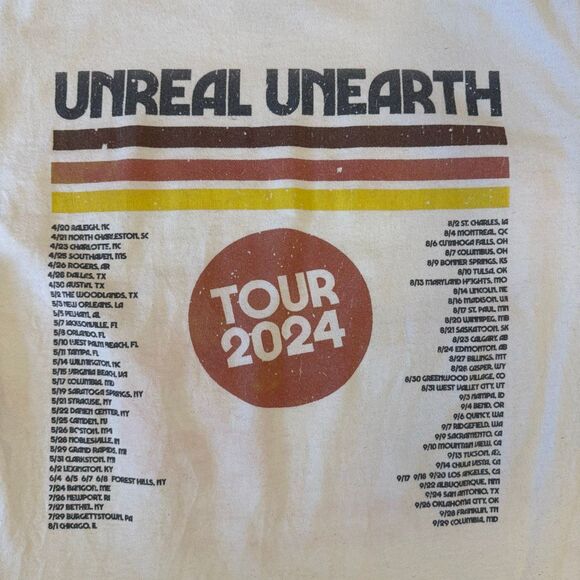 Hozier Unreal Unearth 2024 White Tour Shirt Size Medium Indie Rock Poetic Merch - Picture 5 of 7